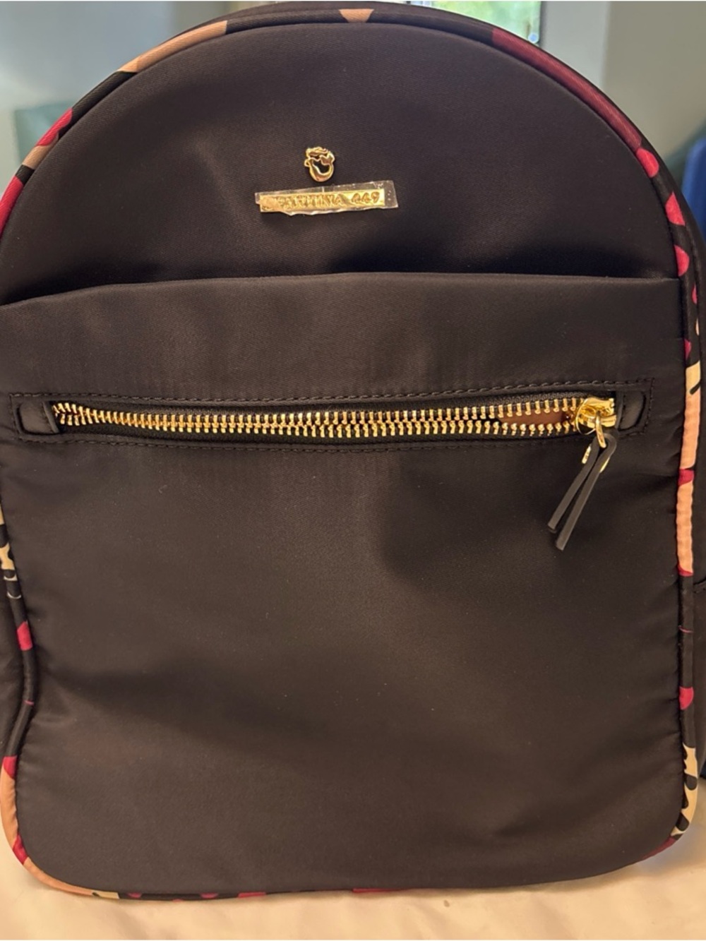 Spartina 449 Black Backpack with Floral-Trim Accents - Picture 2 of 16